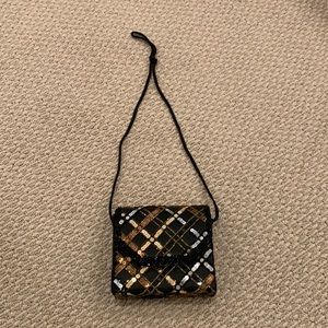 Bronze gold silver beaded and sequin bag